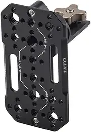 Tilta Aluminum Adjustable Accessory Mounting Plate for DSLR Cameras | Built-in NATO Rail | Rotating Design | 1/4"-20 and 3/8"-16 Threads | Black | TA-AMP-B