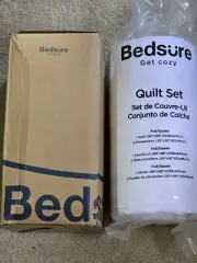 Bedsure Queen Quilt W/ 2 Pillow Shams White