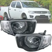 NEW SET Front Right Left Clear Headlight Lamp For Mitsubishi Triton L200 KB4T