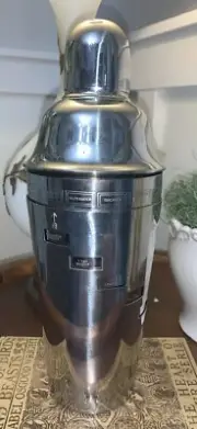 Pottery Barn Cocktail Shaker Stainless Steel Drink Mixer 15 Dial a Drink Recipe