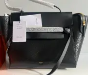CELINE Trapeze Belt bag black grainy leather brand new
