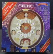 NEW Seiko QXM574BR Melodies In Motion Musical Wall Clock Swarovski Crystal Sound