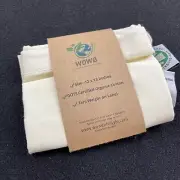Wowe 12x13 Reusable Bag 100% Cotton Single Drawstring Produce Grains Zero Waste