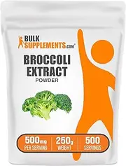 BulkSupplements.com Broccoli Extract Powder - from Broccoli Sprouts, Broccoli Supplement - Antioxidant Source, Vegan & Gluten Free - 500mg per Serving, 250g (8.8 oz) (Pack of 1)