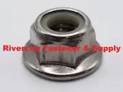 (15) 3/8-16 Nylon Insert Hex Flange Lock nuts Stop nut Nyloc 3/8x16 Stainless