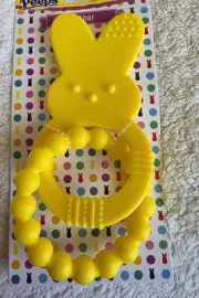 New yellow classic Easter Peeps Bunny Silicon Baby girl / boy Teether