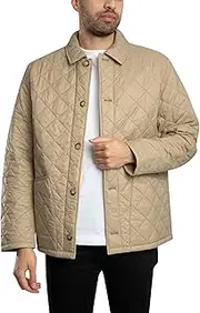 [Barbour] Men's Tyne Liddesdale Quilted Jacket, Washed Stone