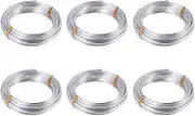 6X, 3mm Aluminium Wire 10M Craft Silver Wire for Jewellery Making Clay Modelling Bonsai and Model