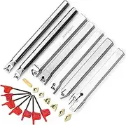 21pcs 10mm Alloy Steel Turning Tool Holder Lathe Boring Bar + Carbide Insert + Wrench Set Durable Turning Tool
