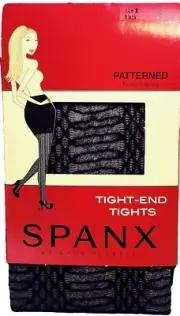 SPANX Tight-End Tights ~ Color Black - SIZE B ~ Patterned Body Shaping Tights