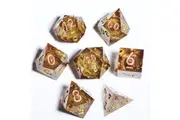 Dudley's Gallery - Midas Touch Sharp Edge Liquid Core Resin Dice Set