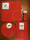"Cerise" Set LE CREUSET Silicone Skillet Handle Sleeve Hot Pad Trivet Mat NWT