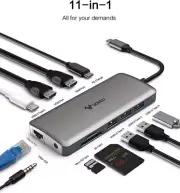 All-in-One USB-C Hub Multiport Card Reader Adapter USB 3.0 4K HDMI for Laptop PC