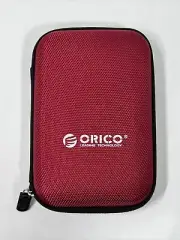 ORICO Hard Disk SSD Electronics Storage Bag Red Case Zipper NIB