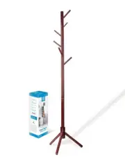 Wooden Coat Rack Stand Free Standing Tree 8 Hooks (019)