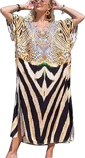 [L-Peach] Women Long Kaftan Nightgown Roomy Homewear Oversized Maxi Kimono Cover Ups Robes