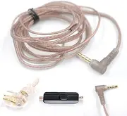 Labymos OFC Upgrade Cable HiFi Earphone Replacement Cable 0.75mm Gold-Plated Connector Transparent Black Cable C Pin in-line Control with Mic for ZSN/ZSN PRO/ZS10 PRO/AS16/AS12