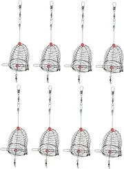 8pcs Bait String Hook Stainless Steel Release Cage Fishing Lure Trap Carp Fishing Gear Bait Cage Fishing Baskets Fishing Lure Cage Catfish Bait Holders Fishing Bait Feeder