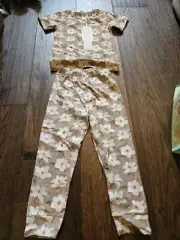 Velvet Fawn Short Sleeve Two Piece Jammies - Sweet Magnolia New With Tags 4T