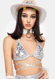 [J Valentine] Astro Confetti Wrap Bra Top