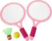 Happyyami Children's Badminton Set Tennis Rackets Toy Racket Soft Training Balls Shuttlecocks for Family Fun