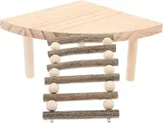 COLLBATH Hamster Wooden Ladder Platform Sturdy Climbing Supply for Pets Engaging and Durable Design for Hamsters Gerbils and Rats Cage Accessory for Fun and Comfort
