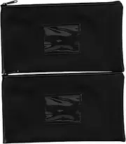 FOYTOKI Modern Design Zipper Bag for Bills Coin Bag Window Cash Wallet for Notes Check Pouch Card Holder