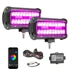2x 7inch RGB Neon Color LED Light Bar Spot Flood Combo Work Driving Offroad 6"