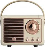 [Baolira] Retro Bluetooth Speaker Wireless Mini Speaker,Bluetooth Speaker with Crystal Clear Stereo Sound Rich Bass,Portable Bluetooth Speaker for iPhone,Android Devices and Tablet (Beige)