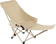 Folding Camping Chair - Outdoor Stool, Adjustable Seat | Compact Portable Outdoor Chair for Camping Lawn Poolside Balcony, Multi-Position Reclining Furniture for Travel Yard Beach, Adjusted Height