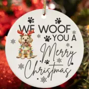 Merry Christmas Labrador Retriever Dog Woof Xmas Lover Ornament Gift Tree Decor