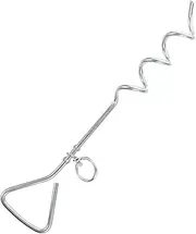 HAPINARY Stainless Tie Out Stake Gate Large Dogs Ground Stake Rope Duty Dog Tether Stake Harnesses Outdoor Leashes Stake for Large Dogs Dog Runner Retractable Seat Drywall Anchor Dog Collar