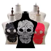 Skull Head Lace Collar Floral Embroidered Neckline Applique Fabric Sewing Trim