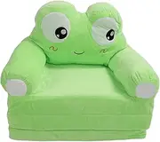 Children Couch, Short Plush Soft Foldable Kids Sofa Cute Multipurpose Comfortable for Home (Frog)