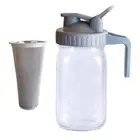 Cold Brew Coffee Maker Pitcher,32 Oz Thick Glass Jar Spout Lid with Handle4240