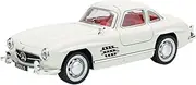 Finished Scale Model 1:32 for Benz 300SL Classic Car Alloy Car Model Simulation Sound Light Pull Back Vehicle Model Decorative Ornaments Presents Ornaments(White)