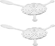 HOLIDYOYO Multi-Function Absinthe Spoon Set 2pcs Salad Serving Spoons Colander Strainer for Bars