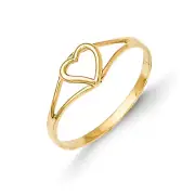 14K Yellow Gold Cut Out Heart Baby Ring Size 2 Madi K Children's Jewelry