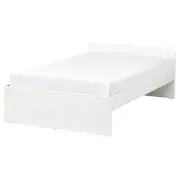 VIHALS bed frame, white/Luröy, Full/Double