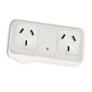 Sansai Power & Surge Protection Active Indicator Right Hand Double Adaptor