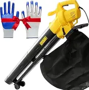 Garden Leaf Blower Leaves Vacuum Cleaner, 3000W Electric Leaf Blower Vacuum and Shredder with 35L Leaf Collection Bag, Wheels, Gloves, 3 in 1 Vacuum Cleaner for Patio, Landscaping