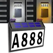 T-SUNUS Solar House Numbers Light, Lighted House Numbers Sign Plaque Address Numbers for Houses Waterproof LED Solar Powered Address Sign for Houses Mailbox Street Yard