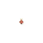 14K Yellow Gold Garnet Real Diamond pendant