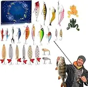 Fishing Lure Advent Calendar, Fishing Advent Calendar 2024, Fish Lure Advent Calendar, Fishing Tackle Advent Calendar, Advent Calendar Fishing Christmas Countdown - 24 Days Fishing Lures (1PCS)