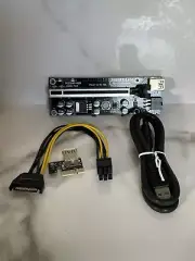 2x PCI-E 1x to 16x Powered USB3.0 GPU Riser Extender Adapter Card V009S PLUS NEW