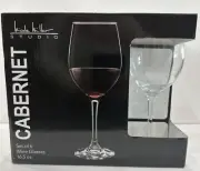 Nicole Miller Studio Wine Glasses Cabernet Set Of 6 16.5 Oz Clear
