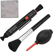 Generic Multifunctional Camera Lens Cleaning Kit - Dust Blower + Cleaning Pen + Brush + Microfiber Cloth (Black)