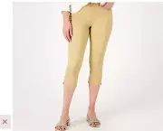 Laurie Felt - Tall Wave Denim 5-Pocket Capri with Zipper Detail - Sand - 12 Tall
