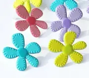 STITCHED PASTEL FLOWER BRADS Floral Spring Scrapbooking Card Making Stamping
