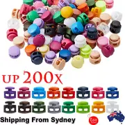 UP 200X Double Hole Toggle Cord Stopper Lock End Drawstring Spring Loaded Holes